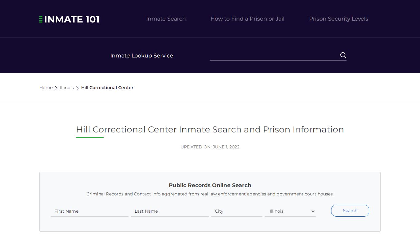 Hill Correctional Center Inmate Search, Visitation, Phone ...